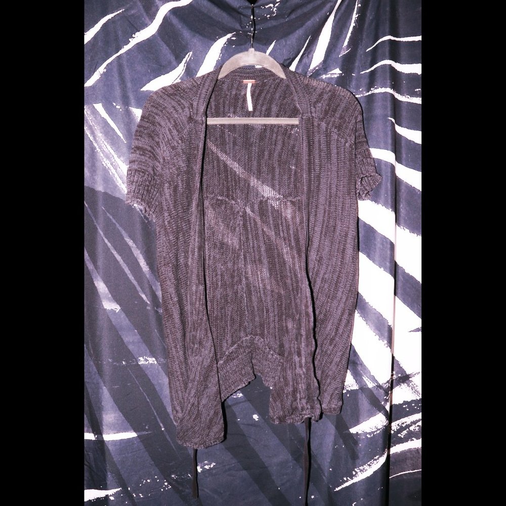FREE PEOPLE GREY 3/4 SLEEVE CARDIGAN sz XS